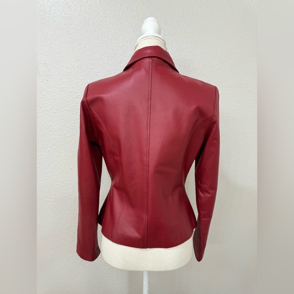 Edge Italian Fashion Vintage Pink Leather Zip Jacket Sz M - Picture 6 of 14